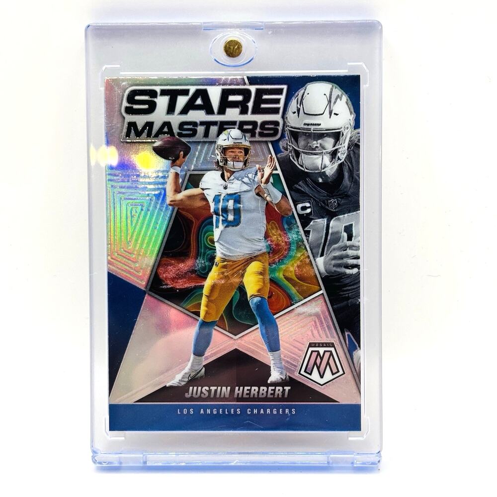 Justin Herbert "Stare Masters" 2022 Panini Mosaic #SM-2 LA Chargers Insert